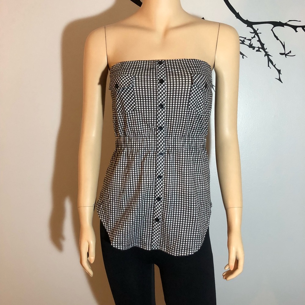 UNIONBAY Gingham Strapless Top